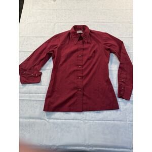Vintage Women’s Miller Western Shirt, Size XS Color Maroon With Pearl Snaps